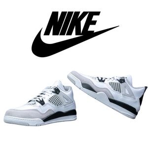 Jordan 4 Retro Mid Military Black on White Kids Size 11c Sneakers
